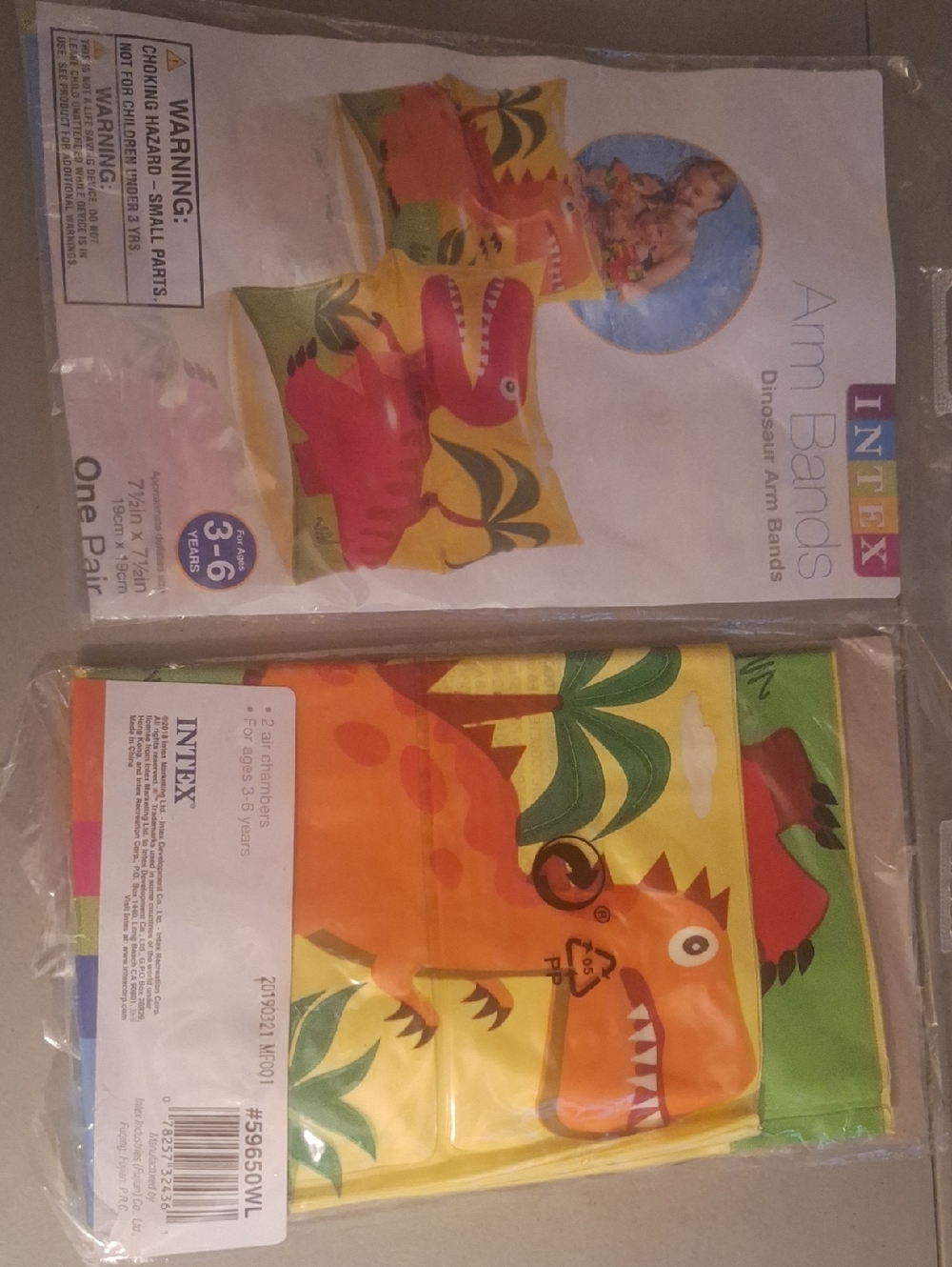 Intex Dinosaur Arm Bands - Yellow Kids Floaties